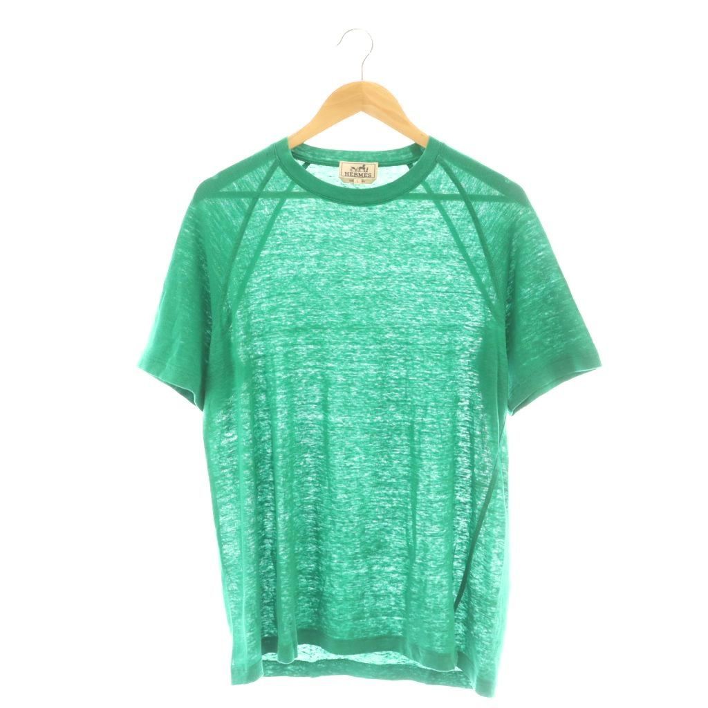 エルメス HERMES Tシャツ カットソー ラグラン 半袖 L グリーン /CX ■GY18