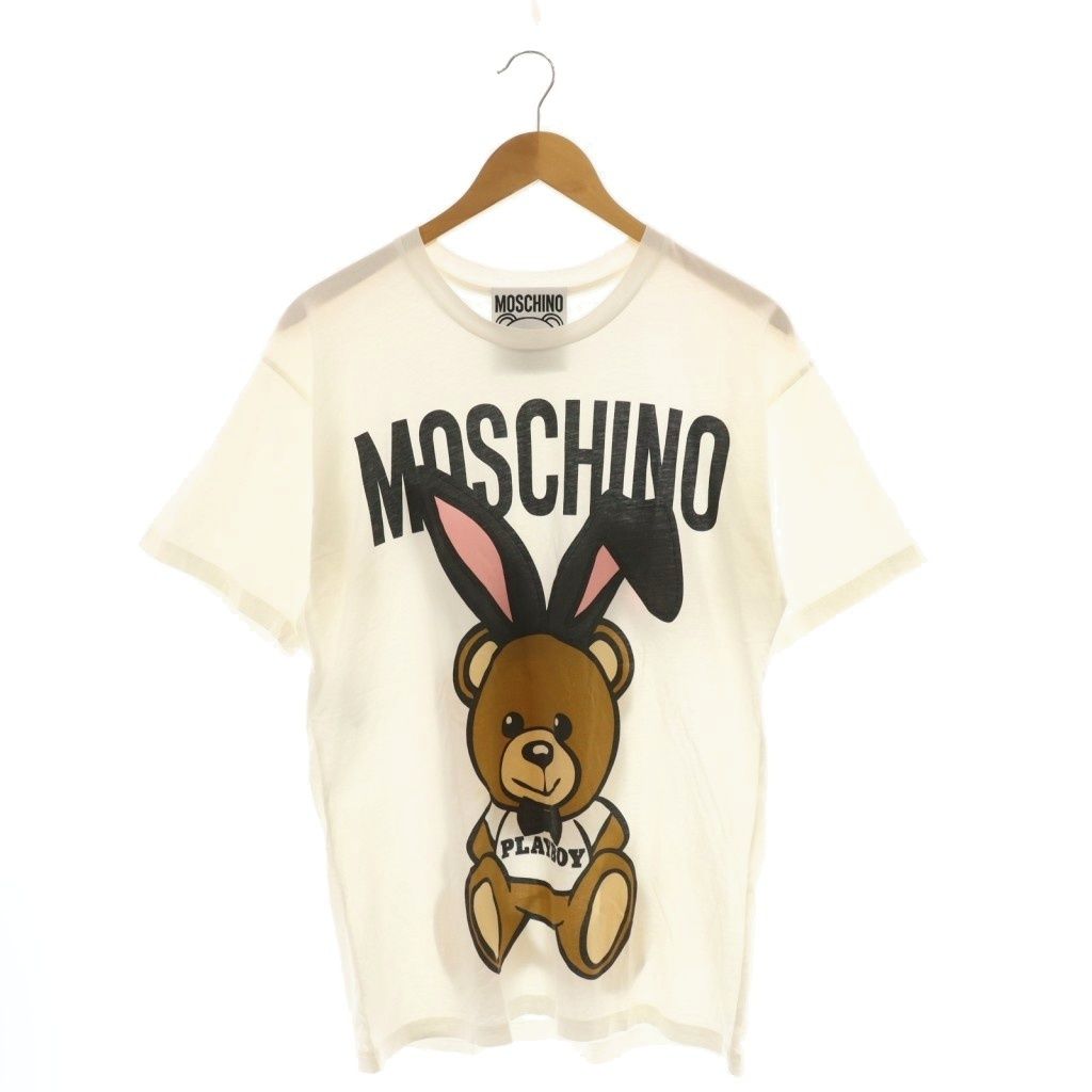 モスキーノ MOSCHINO ×PLAY BOY Tシャツ カットソー 半袖 テディベア 白 マルチカラー 181AFEV07030540 /CX ■GY18