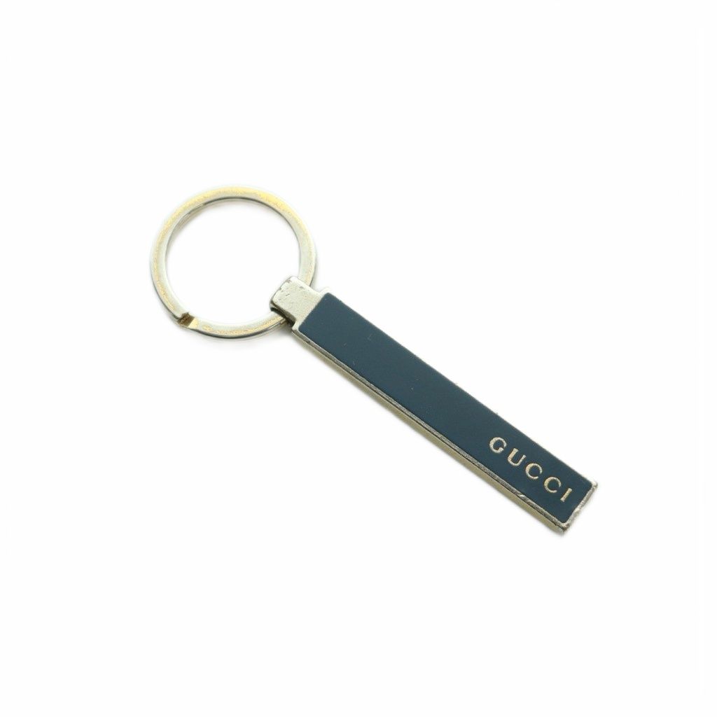 グッチ GUCCI キーリング ロゴ 青 /MI ■OH ■GY18