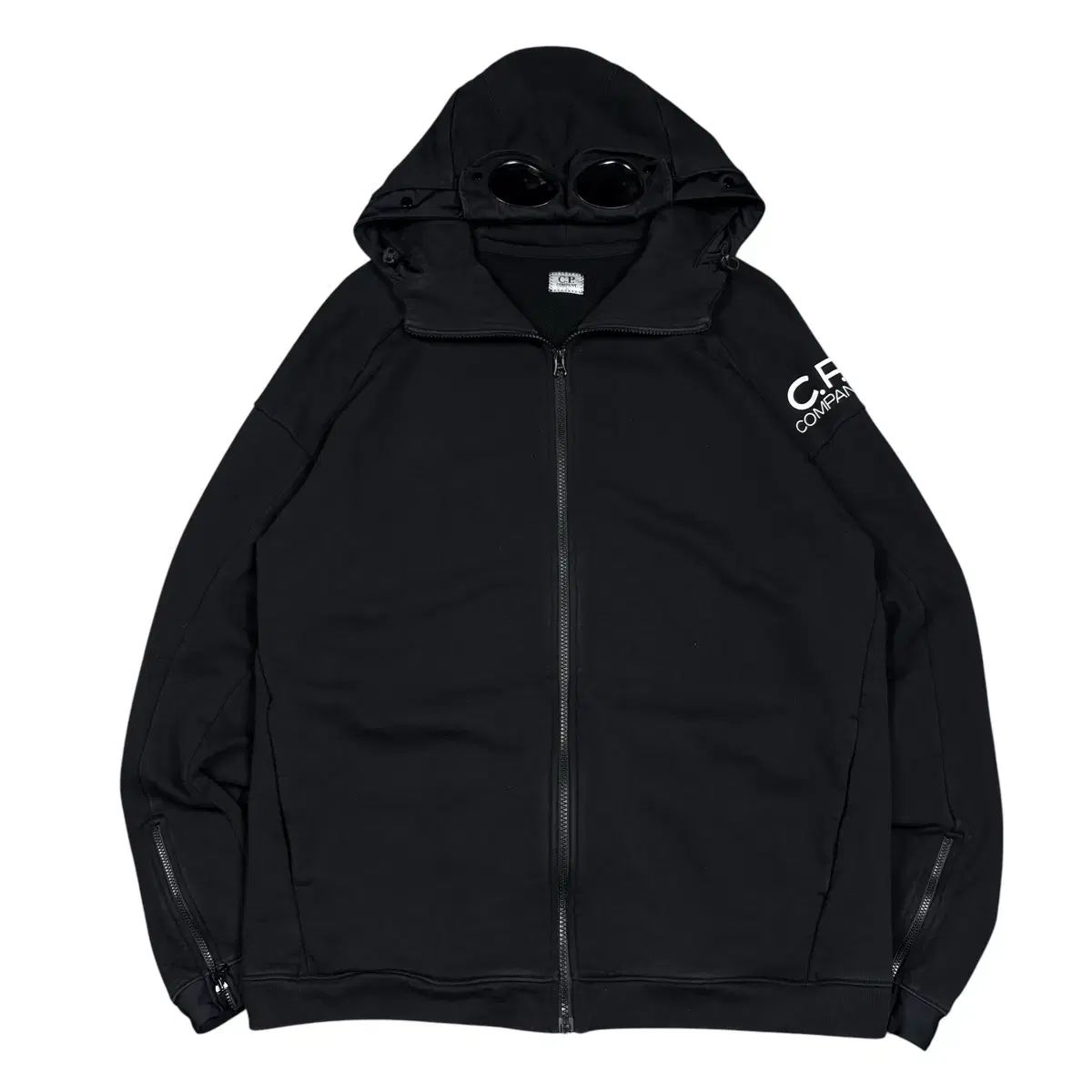 C.P. COMPANY シーピーカンパニー ゴーグル フーディー ジップアップ ブラック
