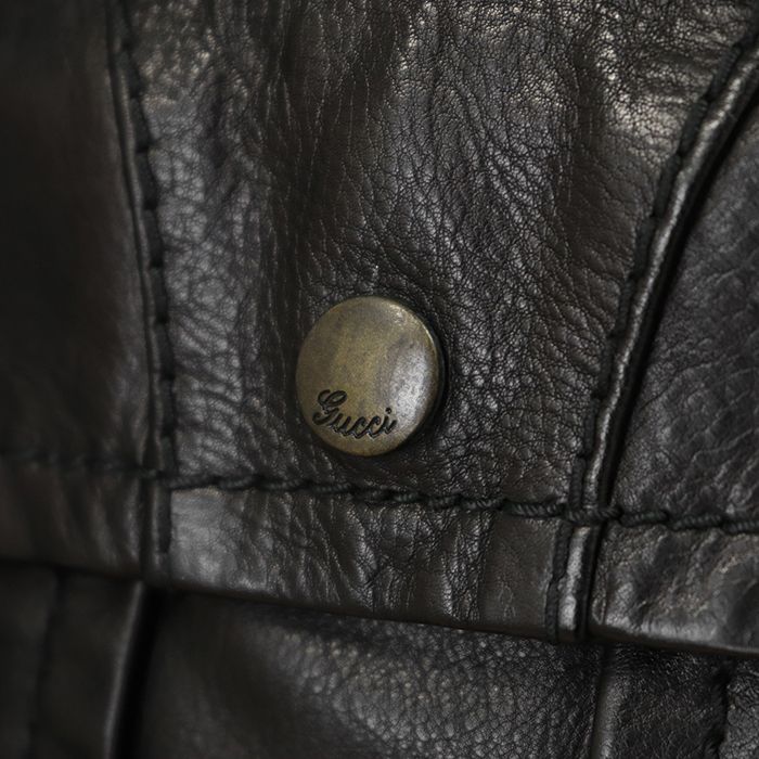 美品】GUCCI グッチ レザージャケット サイズ 50 メンズ ロゴ