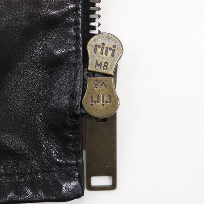 美品】GUCCI グッチ レザージャケット サイズ 50 メンズ ロゴ