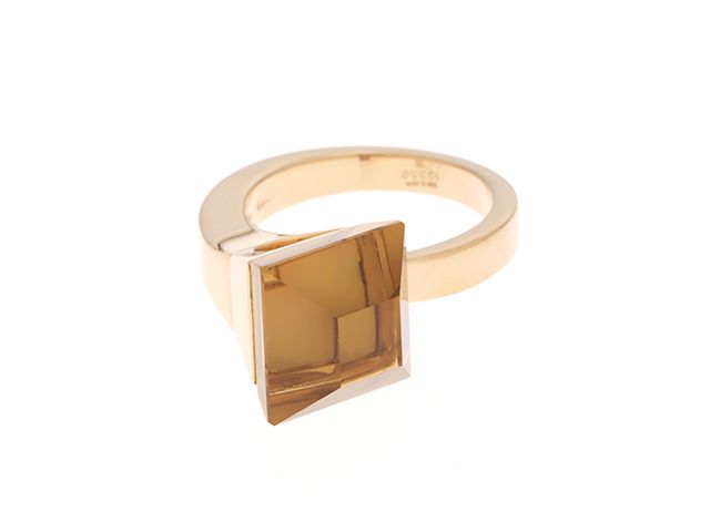 GUCCI グッチ ジュエリー デザインリング/K18YG/シトリン/約12.8g/14号 貴金属･宝石 リング・指輪 K18イエローゴールド K18YG 14号 ゴールド ユニセックス【中古】