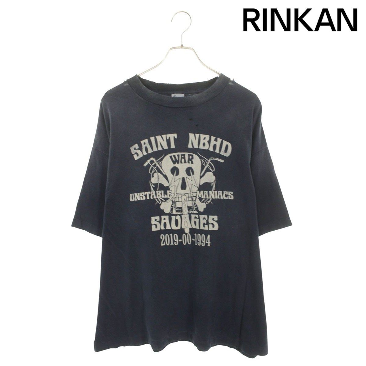 セントマイケル ×ネイバーフッド NEIGHBORHOOD SM-HR8-0000-C71 ダブルネームヴィンテージ加工Tシャツ メンズ XL