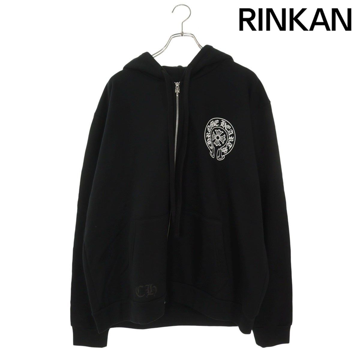 クロムハーツ SWTSHRT HD ZIP LTD 大阪限定バックホースシュープリントダガージップアップパーカー メンズ L