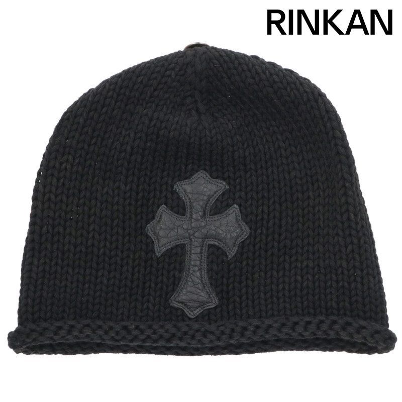 クロムハーツ BEANIE CASH クロスパッチ付きカシミアビーニーニットキャップ帽子 メンズ