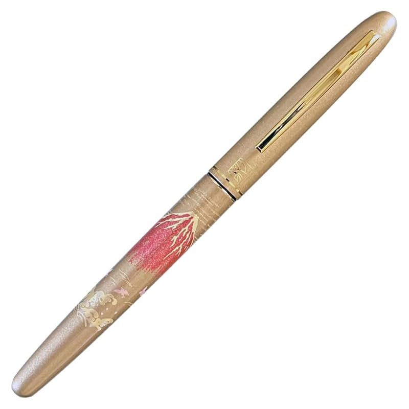 【新品】 呉竹 万年毛筆 硬筆替ペン先付 赤富士 DU192-50 桐箱入 スペアインキ3本付 くれ竹