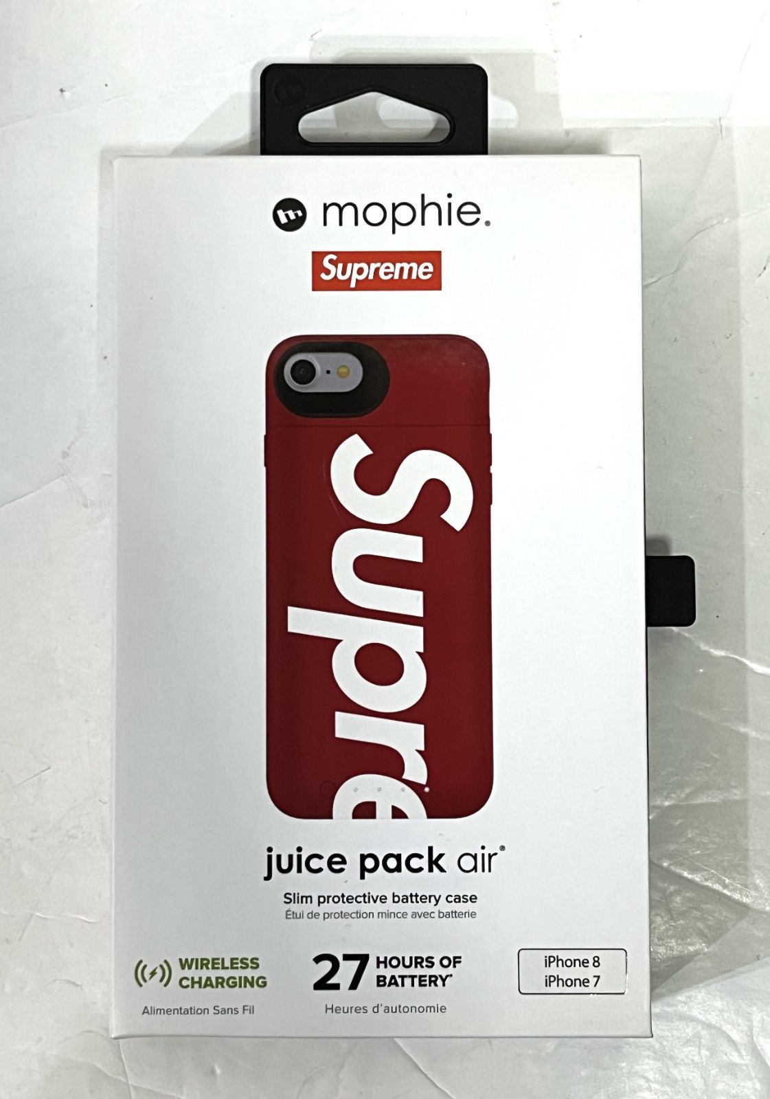 シュプリーム mophieコラボケース iPhone7.8　Supreme Supreme Mophie iPhone 7/8 Juice Pack Air Charging Case Black with