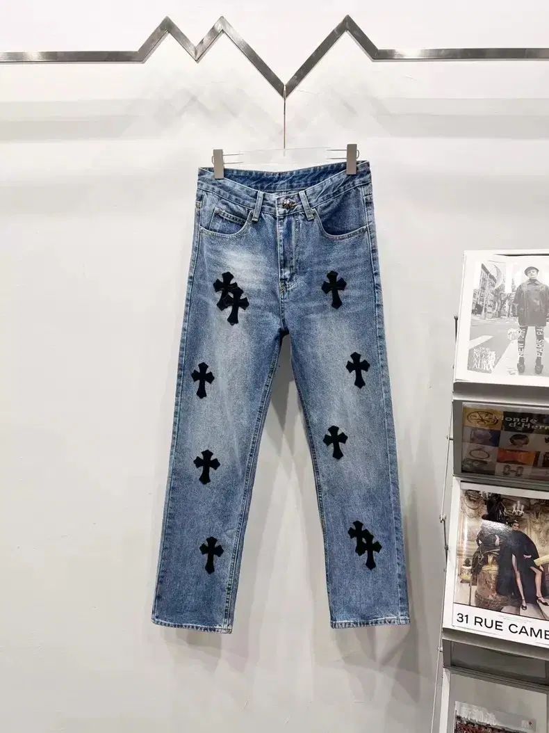 2026 靴 CHROME HEARTS クロムハーツ 青 デニム ズボン