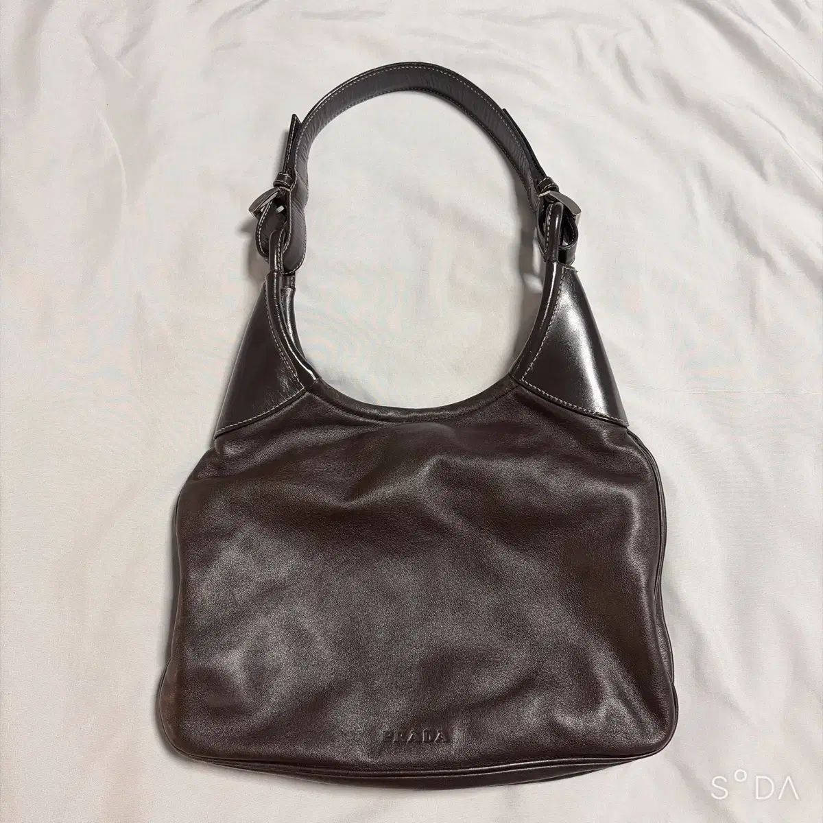 PRADA プラダ ビテロフィオービ ショルダーバッグ HOBO BAG ブラウン