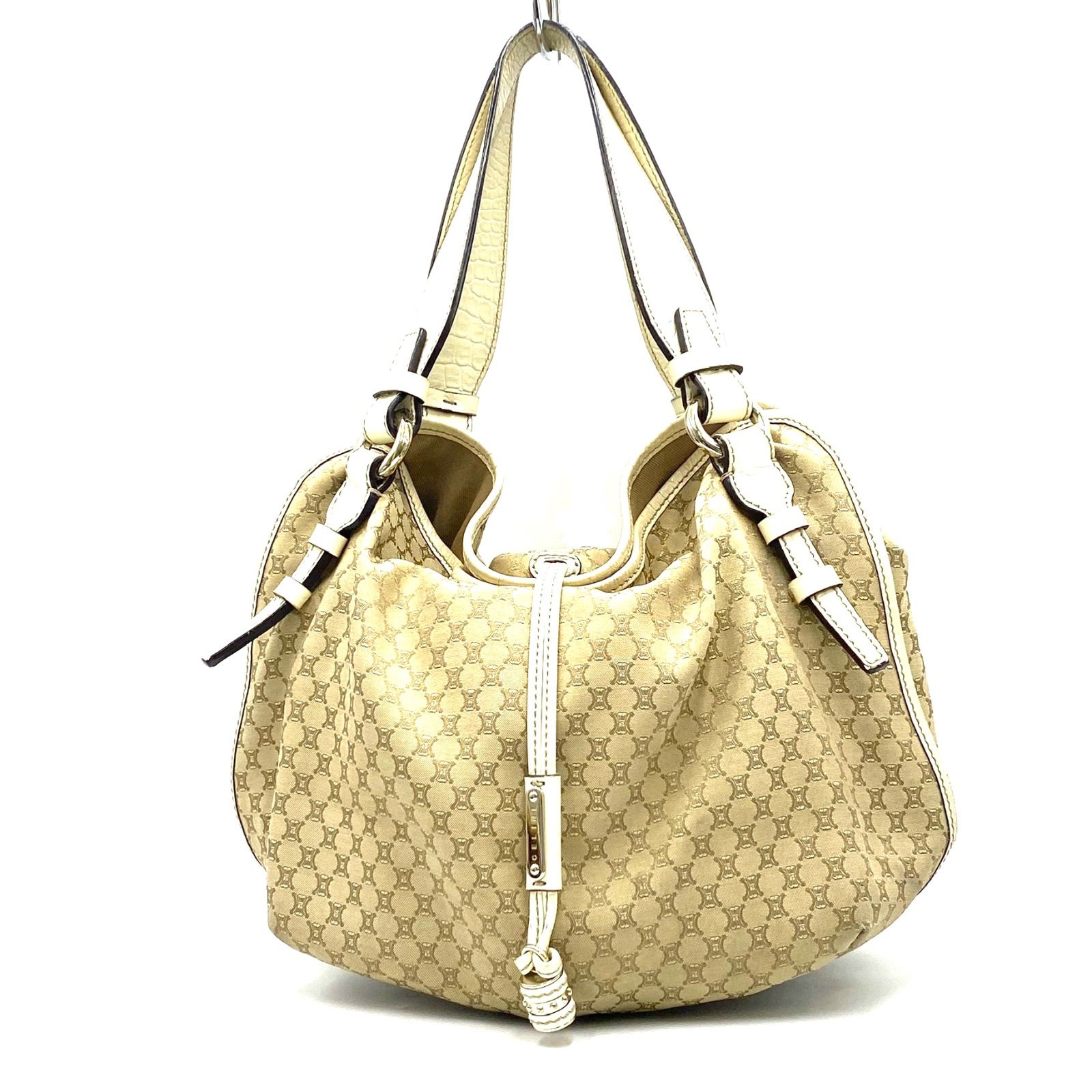 CELINE セリーヌ マカダム ハンドバッグ トートバッグ クロコ 型押し