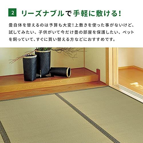 萩原 い草カーペット 上敷き 柳川 江戸間4.5畳 約261×261cm い草 ラグ お手頃上敷き 双目織 抗カビ 軽量 傷防止 日焼け防止ｍａ