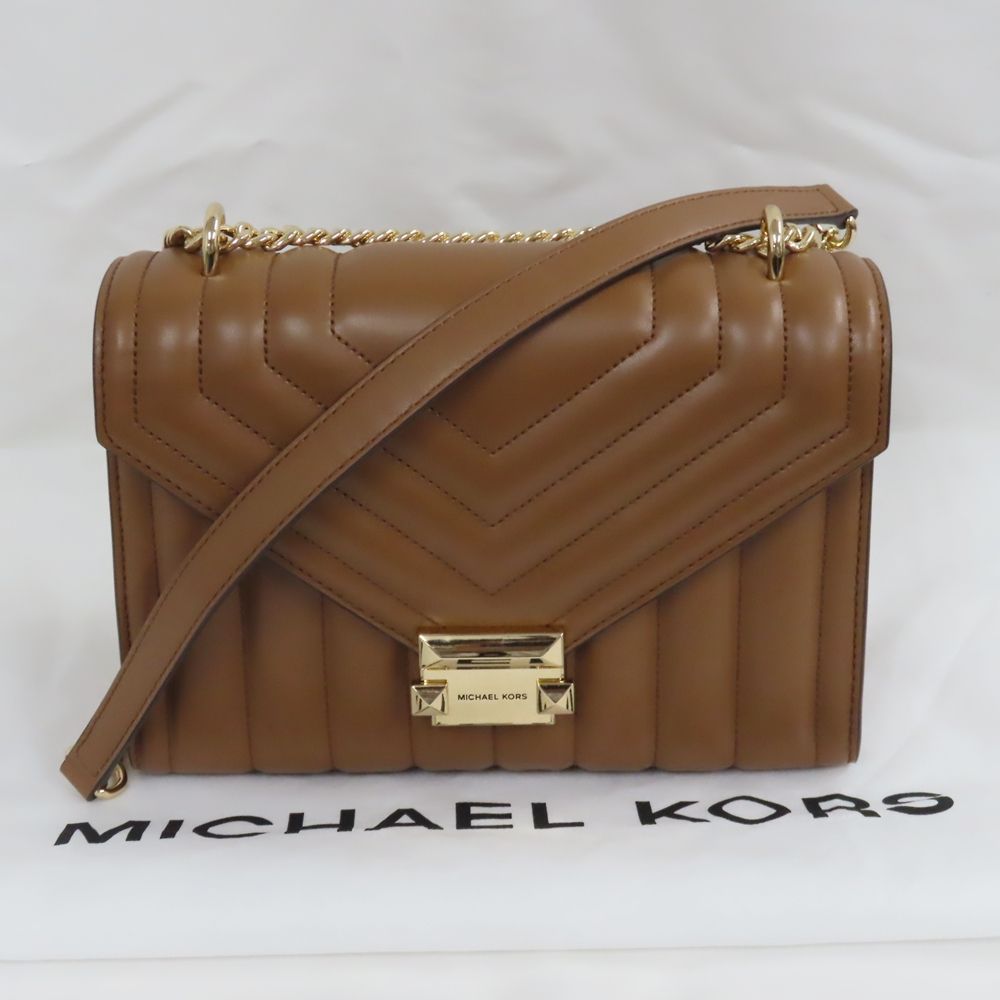 Ts623021 マイケルコース キルティング チェーンショルダーバッグ 35R4GWHL6U 茶 レディース Michael Kors 超美品