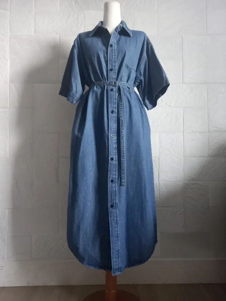 デニム ロング シャツ ONE PIECE ベルト セット