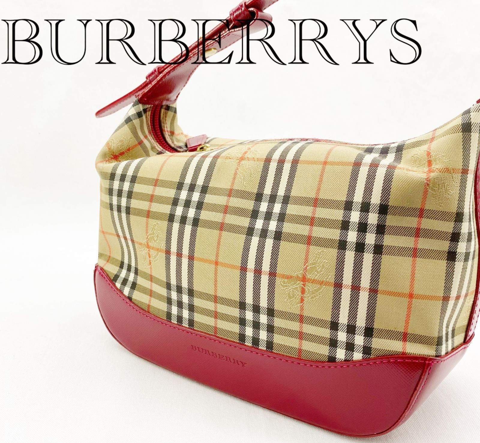 美品　バーバリー　ノバチェック　シャドーホース　レザー　ハンドバッグ　ブラック BURBERRY（バーバリー） ノバチェック シャドーホース ハンドバッグ