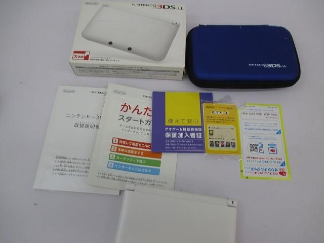 中古品 ゲーム ニンテンドー3DS LL 本体 SPR-001 ホワイト 動作品 周辺機器 ケース 箱・説付き タッチペン欠品