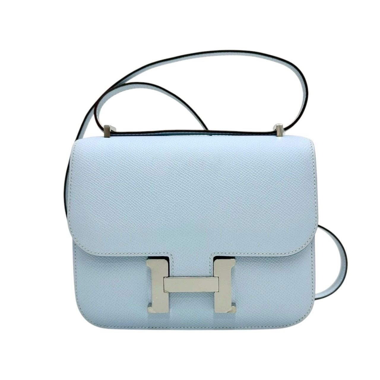 HERMES：エルメス　コンスタンス ミニ エプソン ブルーラン SV金具 Y刻印