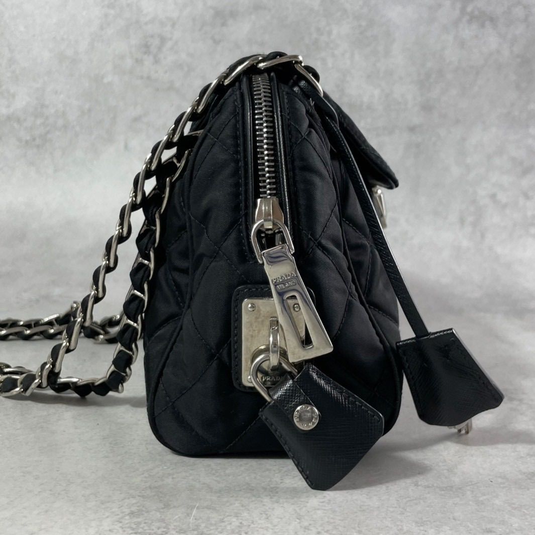 ◎極美品 PRADA プラダ チェーン ショルダーバッグ 肩掛け 斜めがけ 
