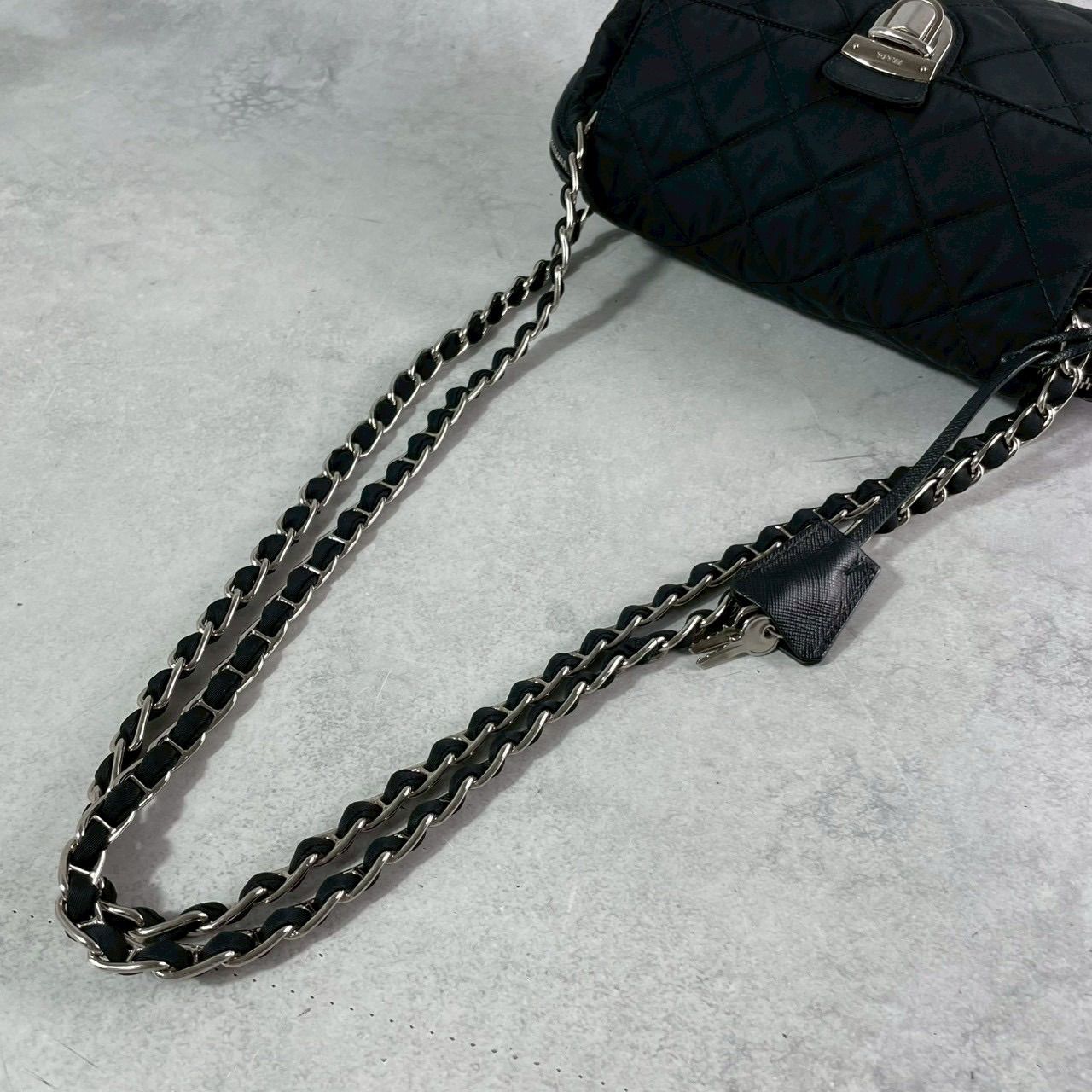◎極美品 PRADA プラダ チェーン ショルダーバッグ 肩掛け 斜めがけ 