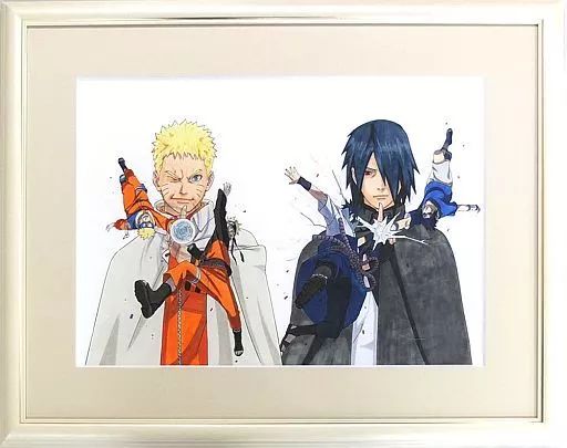 【中古】原画イラストボード NARUTO 高級複製原画 ナルト＆サスケVer.