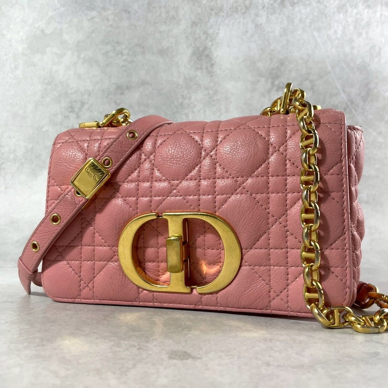 美品 Christian Dior ディオール カロ チェーン ショルダーバッグ 