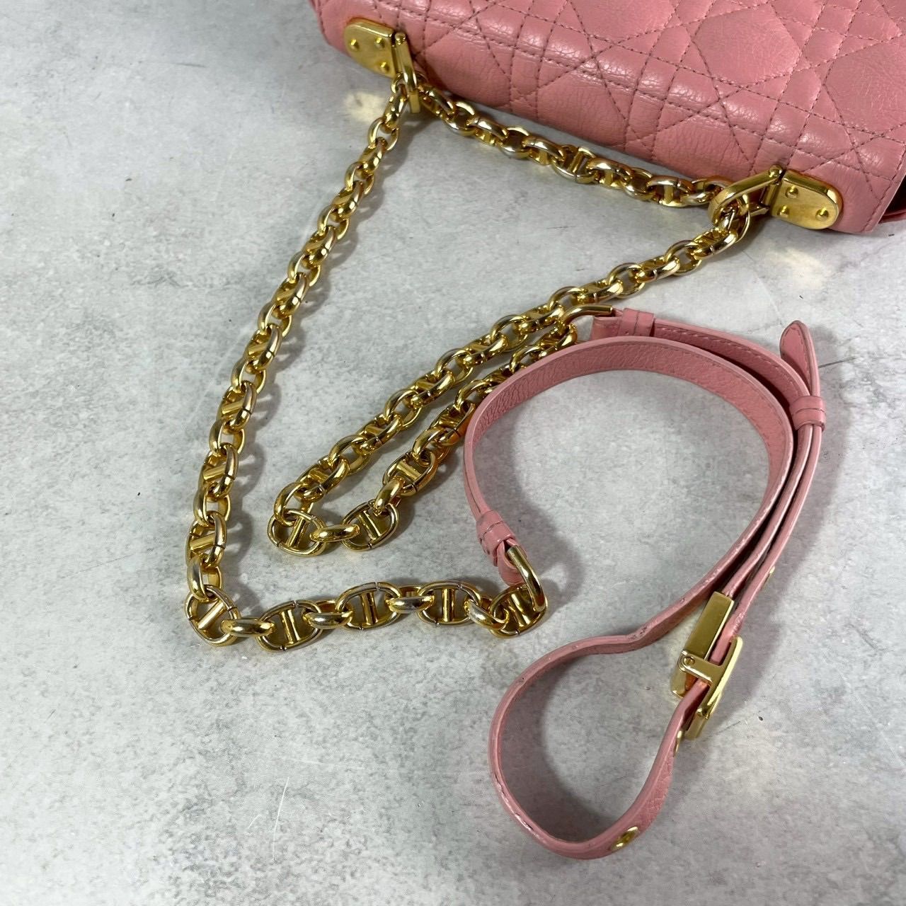 美品 Christian Dior ディオール カロ チェーン ショルダーバッグ 