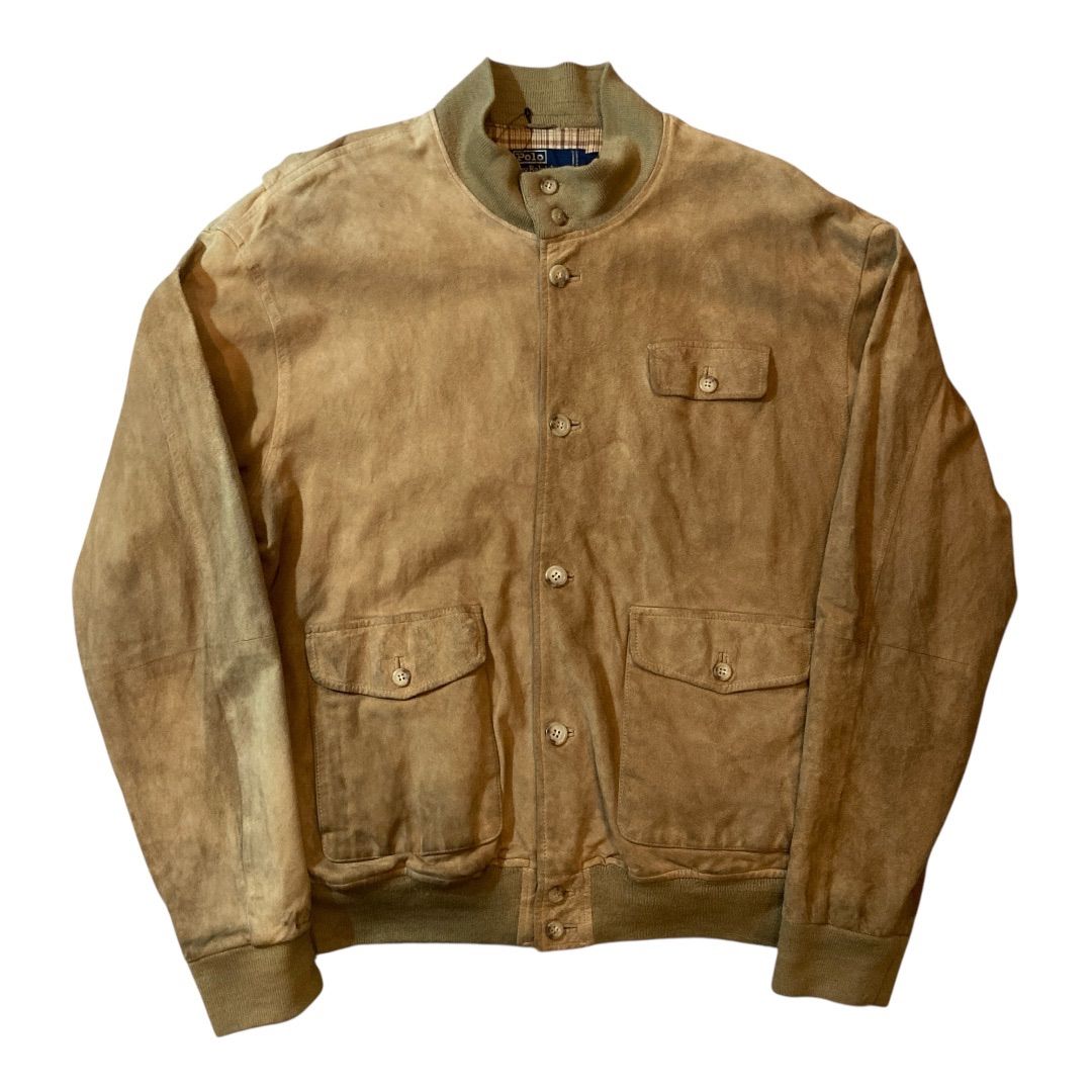 〜90s RalphLauren usaf a-1 type suède jacket size XL / 〜90年代製 ラルフローレン a-1 タイプ スエードレザージャケット　【F378】