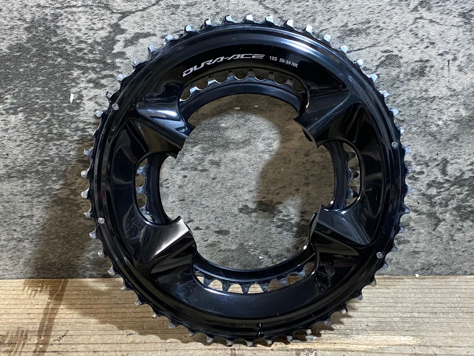 KD519 シマノ SHIMANO デュラエース DURA-ACE FC-R9200 チェーンリング 50/34T ※歯の摩耗大の為ジャンク