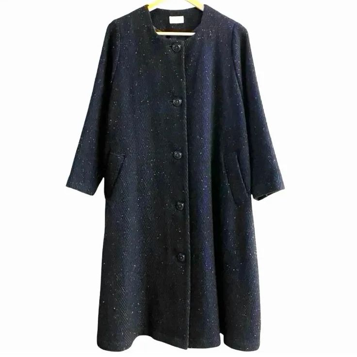 丸文商店 プラスワン +1 ネップ ツイード コート 4,380円