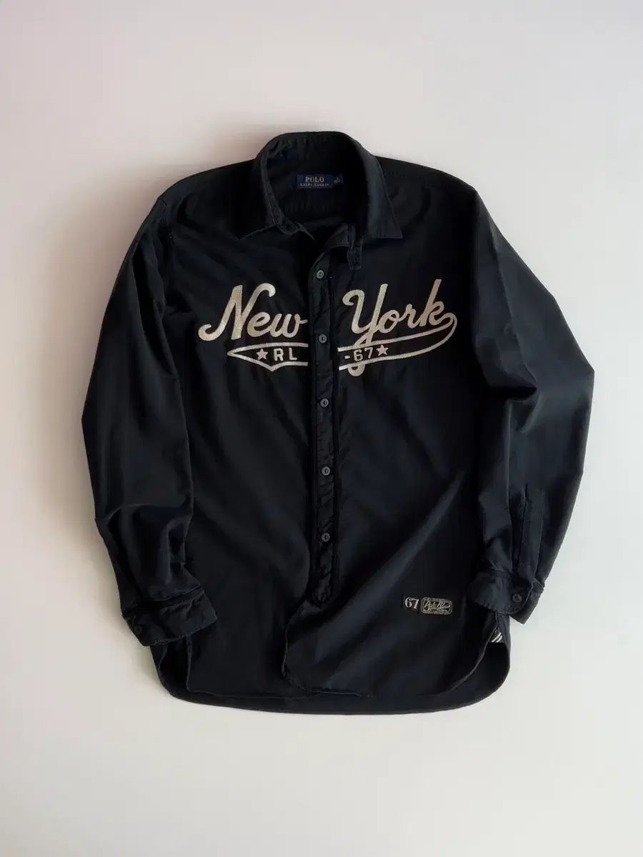 ポロラルフローレン NEW YORK アプリケ シャツ M