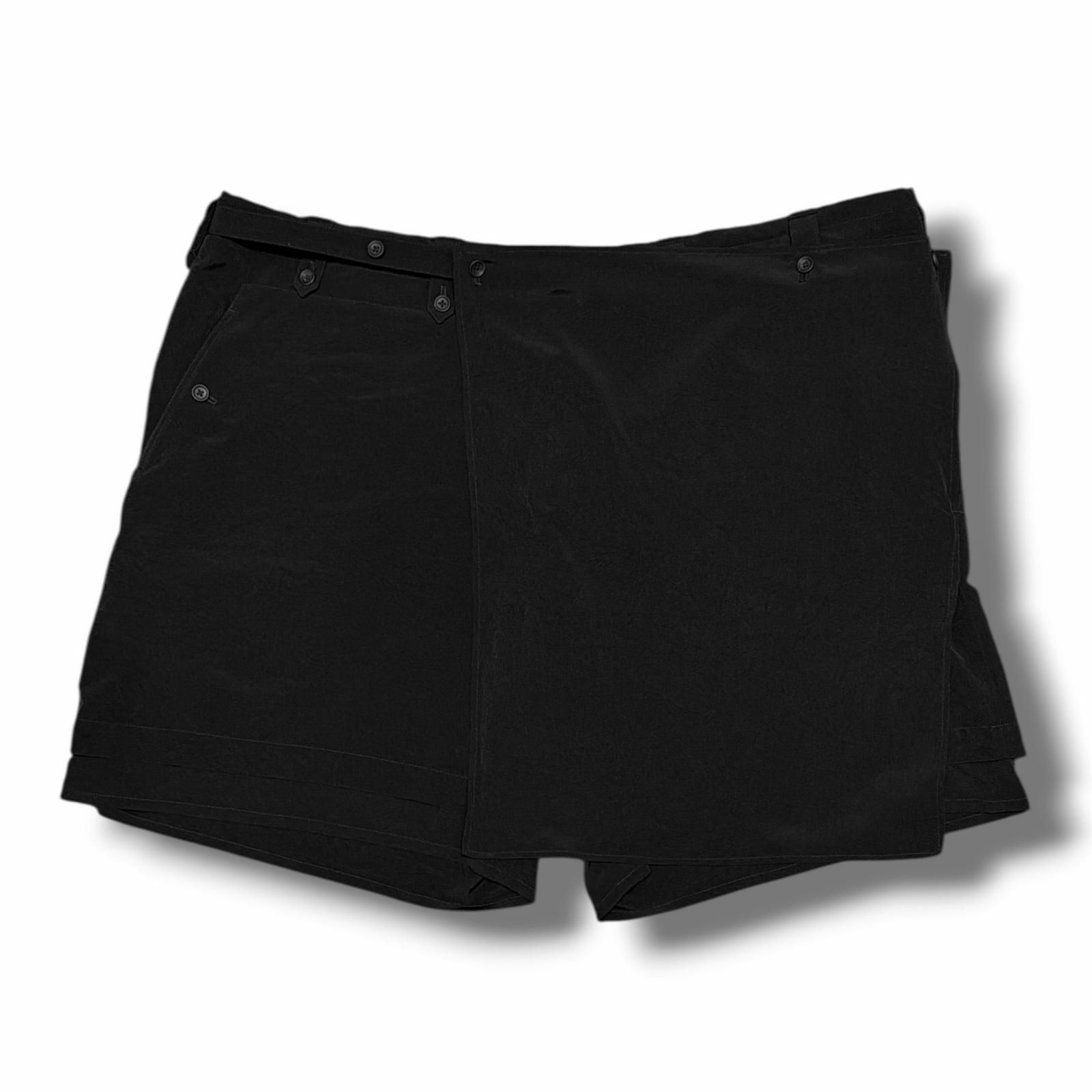 参考上代112200円 Yohji Yamamoto POUR HOMME TA TUXEDO DRAPE PANEL ATTACHED SHORT PANTS ドレープ布付きハーフパンツ ヨウジヤマモト HK-P34-500 3 （15254M）