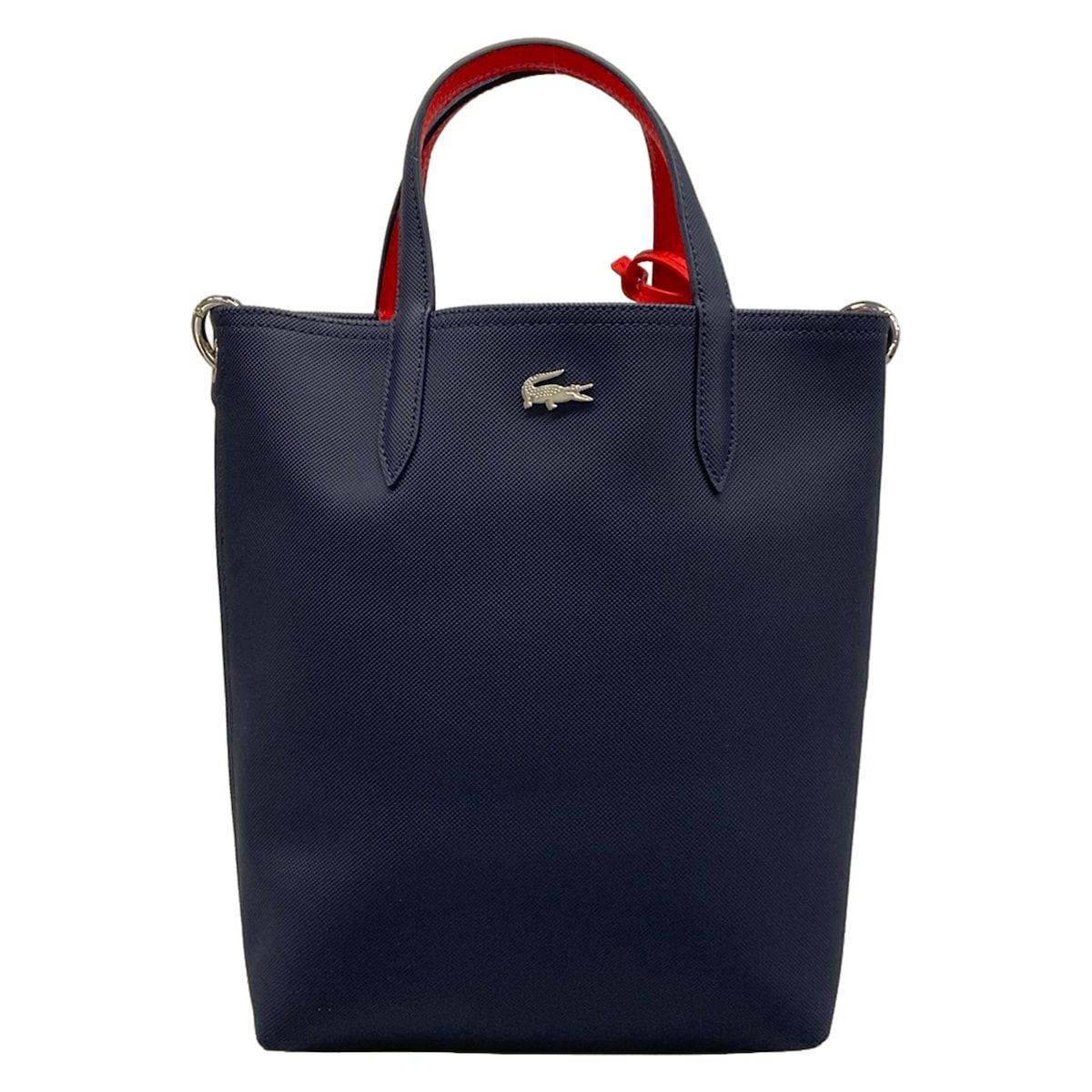Lacoste(ラコステ) トートバッグ美品 ネイビー リバーシブル - メルカリ