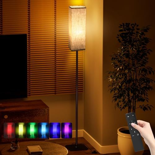 フロアライト OTANBER 間接照明 RGB LEDフロアランプ 12W スマートスタンドライト 無段階調光・調色 リモコン制御 タイマー自動消灯機能 2700K/4500K/6500K ナイトライト 明るい フィットスイッチ インテリア照 6e795c92