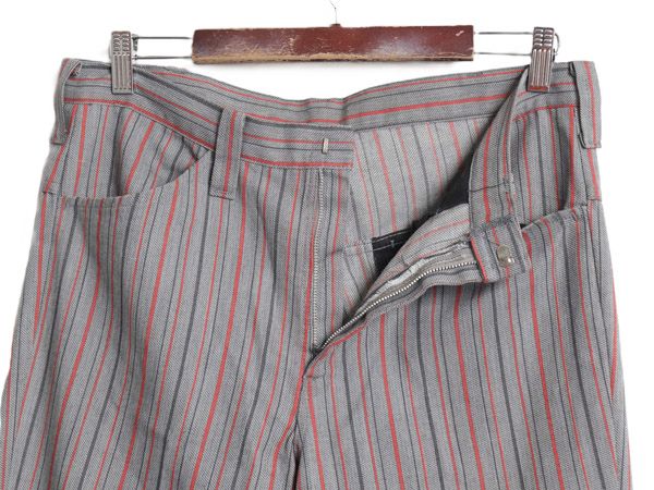 お得なクーポン配布中!】 70s ストライプ フレア パンツ 実寸 33 33