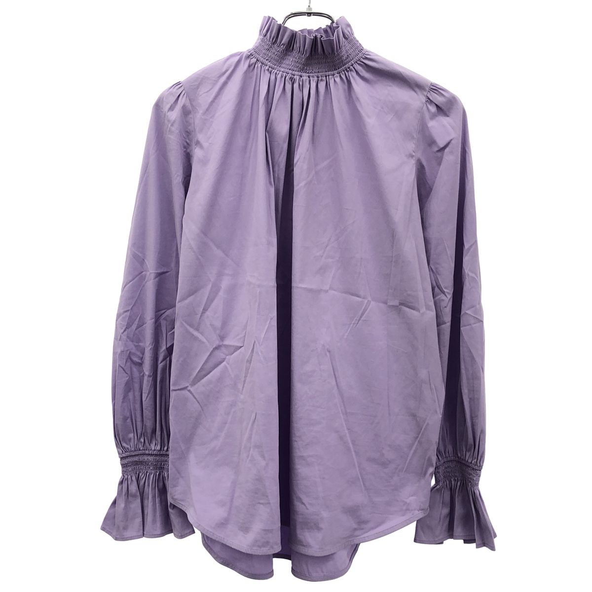 DOUBLE STANDARD CLOTHING ダブル スタンダード クロージング 23SS ギャザーモックネックプルオーバーブラウス 0504-160-231B パープル F