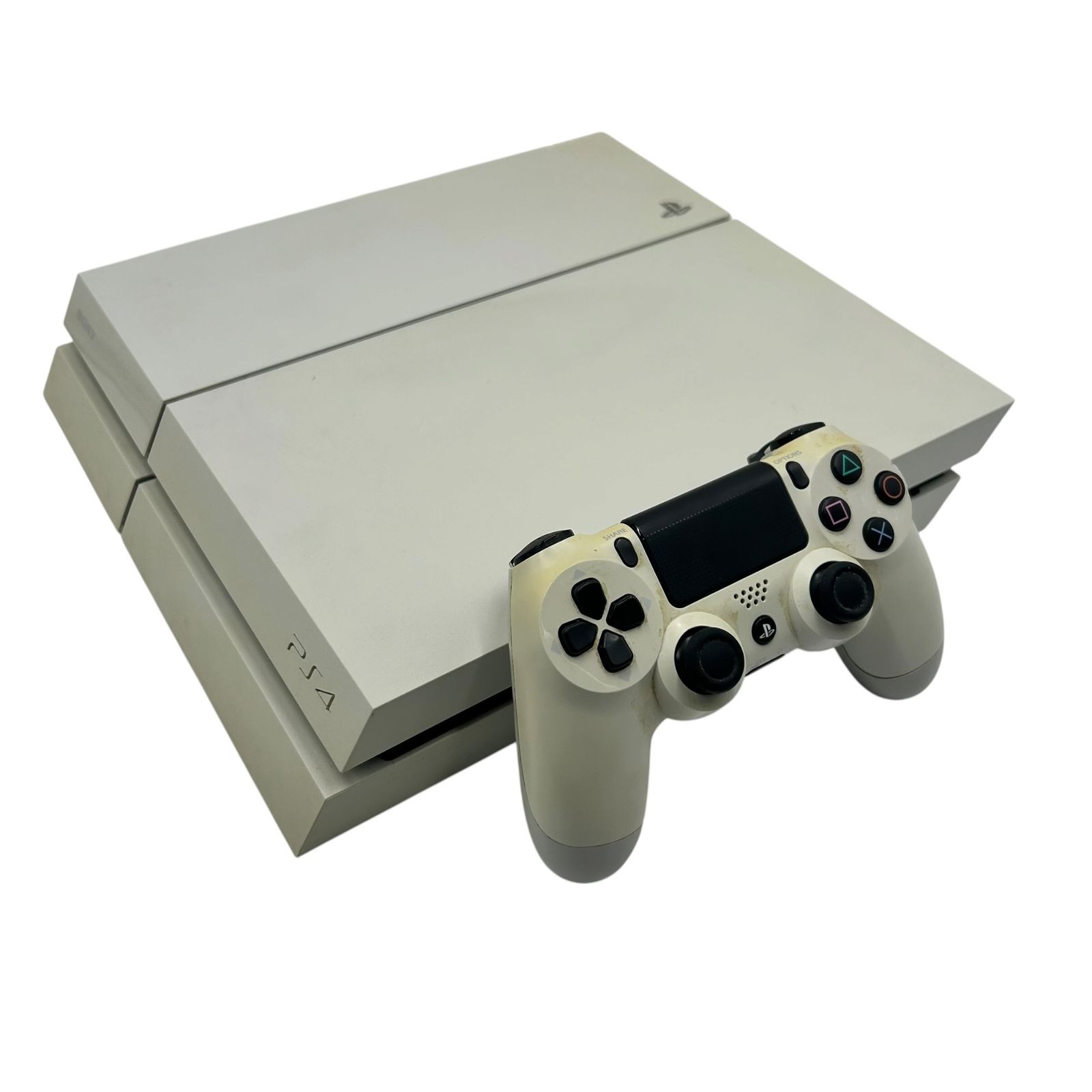 ■SONY PS4 CUH-1100A ホワイト 本体 コントローラー付き 動作確認済み 左スティック不良あり2524184,2524184