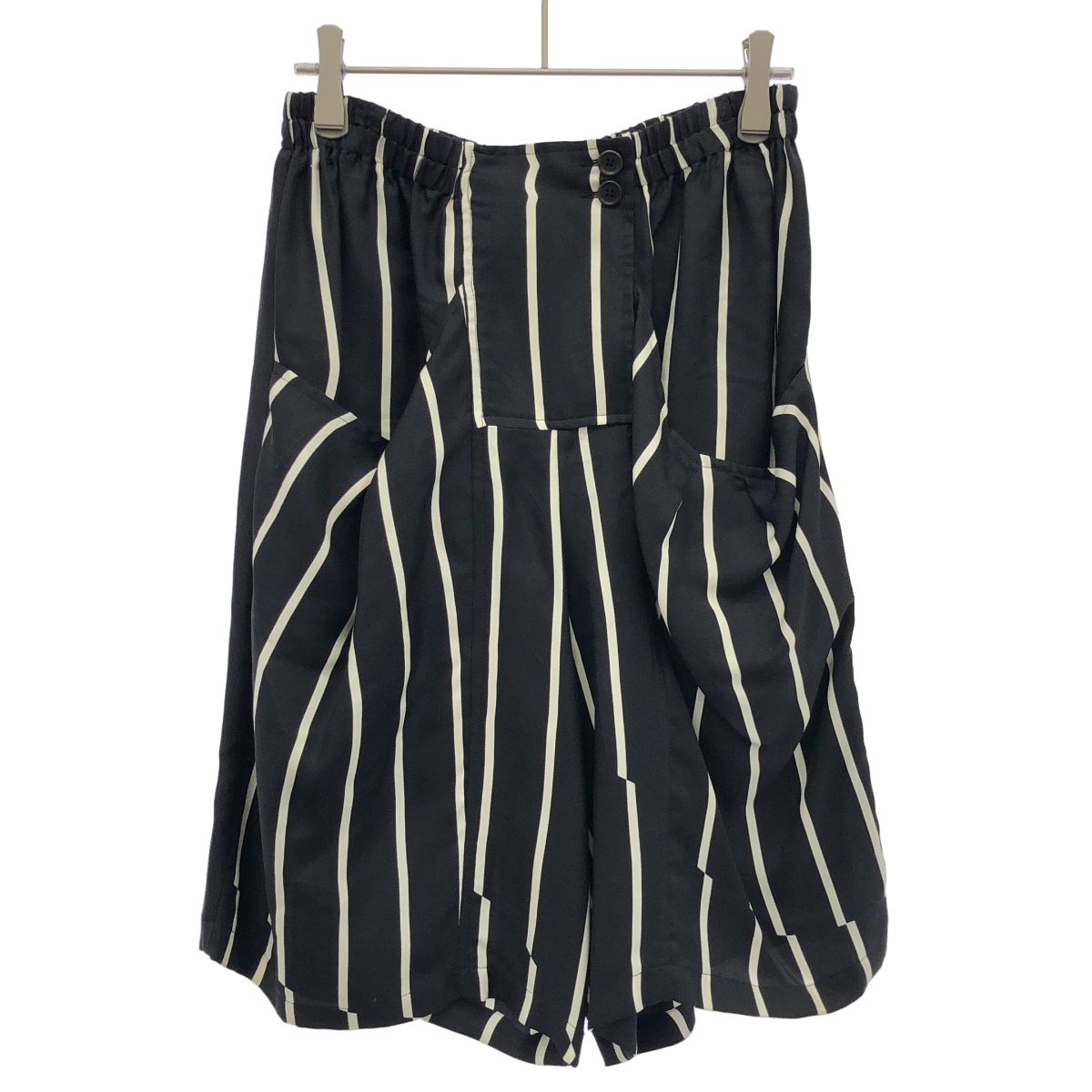 DRIES VAN NOTEN ドリスヴァンノッテン ストライプシルクショートパンツ ブラック 36