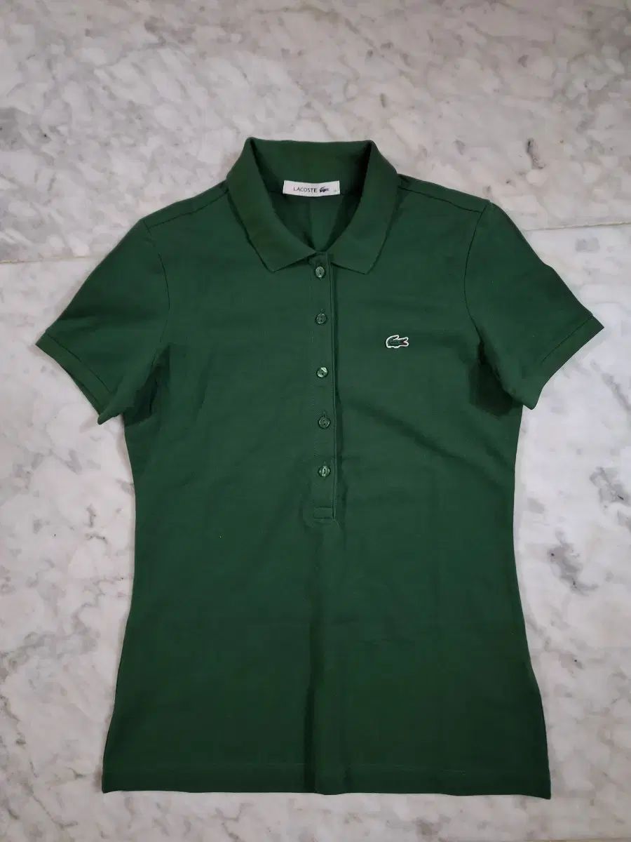 LACOSTE ラコステ レディース グリーン ピケ 半袖 ポロTシャツ 34
