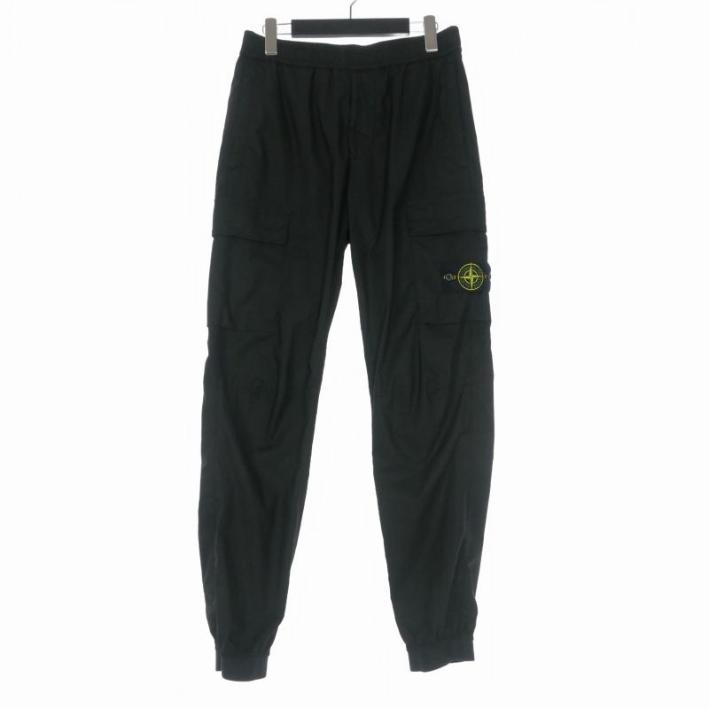ストーンアイランド STONE ISLAND STRETCH COTTON TELA PARACADUTE レギュラーテーパードフィット カーゴパンツ 30 ブラック 黒 L1S153100031 国内正規