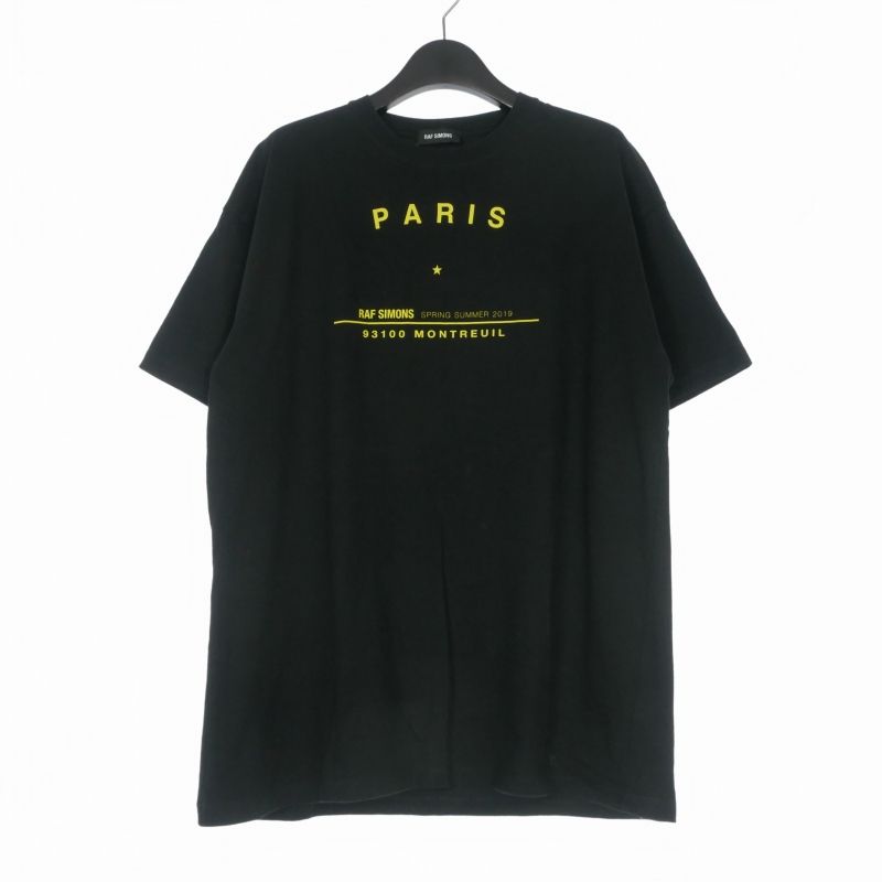 ラフシモンズ RAF SIMONS 19SS Tour Date ツアーTシャツ カットソー 半袖 S ブラック 黒 191-125