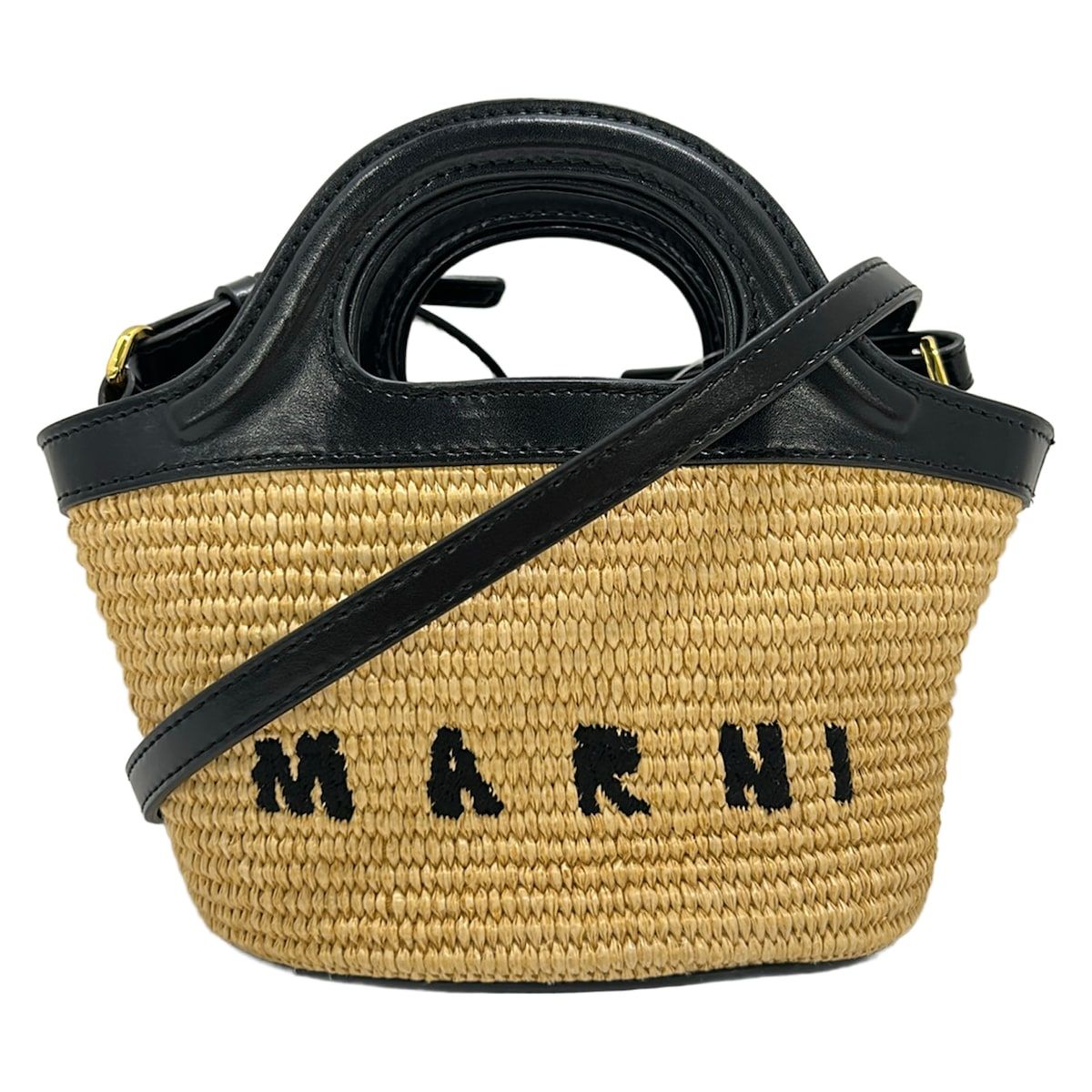 MARNI(マルニ) ハンドバッグ トロピカリア ベージュ×黒 ミニバッグ レザー