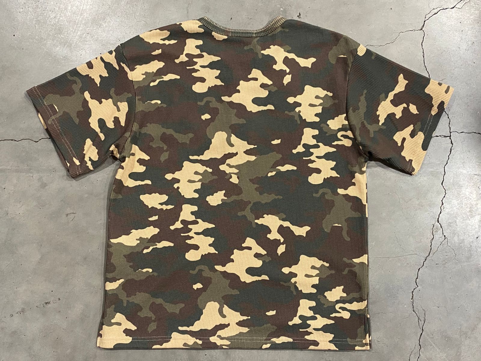 新品/人気品番] BIKE STAR サーマルTシャツ 迷彩 ヘンリーネック