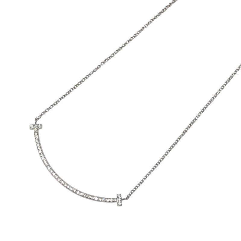 ティファニー TIFFANY&CO Tスマイルダイヤネックレススモール ホワイトゴールド Au750 ジュエリー