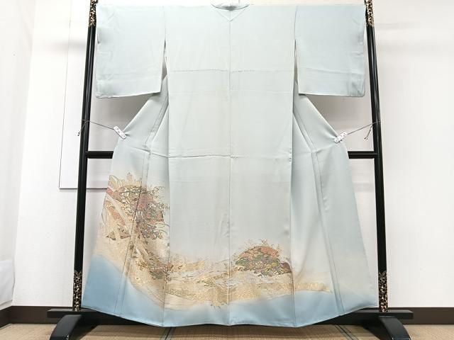 平和屋着物●国際的伝統工芸作家　十二代・藤林徳扇　苑寿 　色留袖　エ霞文　金銀彩　正絹　逸品　CABD7512ut 稀少品超特選】【国際的伝統工芸作家 十二代藤林徳扇 苑寿織匠】 未