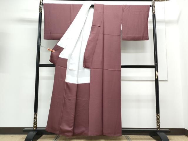 平和屋着物□本草木染作家 瑞鳳 色無地 紫鳶色 正絹 逸品 CABG2733th