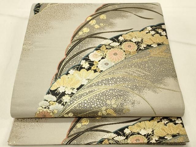 平和屋着物◎六通柄袋帯　秋高雪輪文　金糸　正絹　逸品　DABE3907qp 7,585円