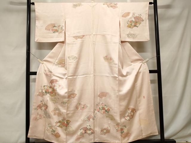 平和屋着物■訪問着　作家物　駒刺繍　地紙枝花文　金銀彩　正絹　逸品　CABF9726ev