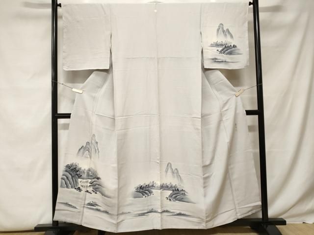 平和屋着物■訪問着　作家物　遠山流水文　暈し染め　正絹　逸品　CABF9735ev