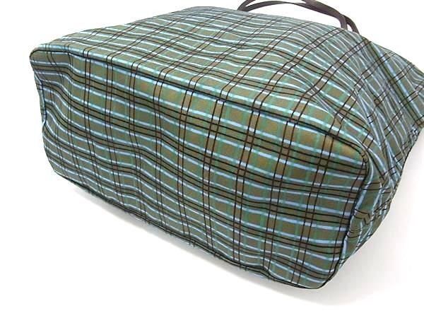 PRADA プラダ ショルダーバッグ トライアングルロゴ 1BG189 グリーン系×ブラウン系 テスートナイロン ユニセックス チェック柄 2WAY ハンドバッグ 三角ロゴ 美品 PRADA プラダ ショルダーバッグ トライアングルロゴ 1BG189 グリーン系