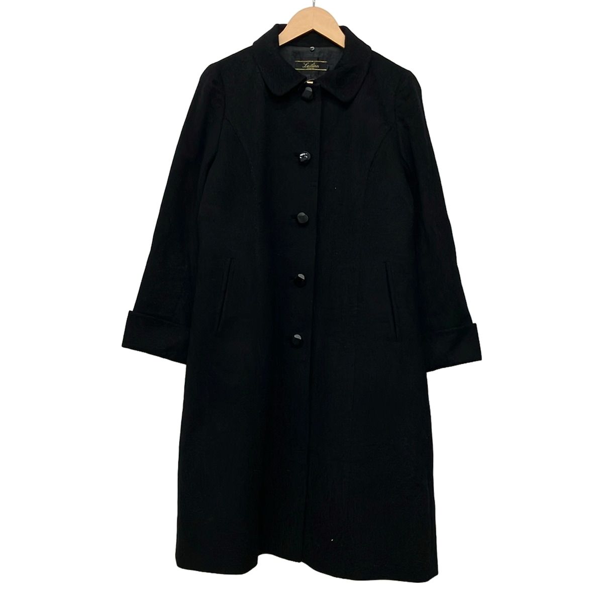 Leilian(レリアン) コート サイズ11 M レディース美品 - 黒 長袖/カシミヤ/ロング丈/秋/冬
